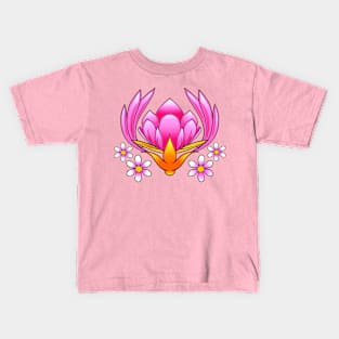 Pink Floral Design Kids T-Shirt